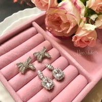 ribbon and square baguette cut zirconia pierce