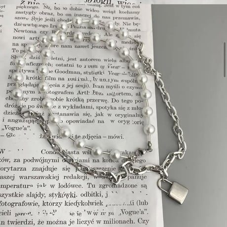 pearl and silver 2way necklace bracelet