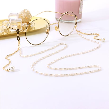 【送料無料】mask and eye glasses 2way pearl chain necklace