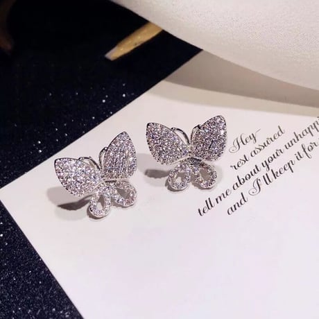 【silver925】zirconia petit papillon bijou pierce