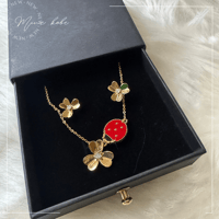 【MINEkobeオリジナル】ladybug &flower necklace