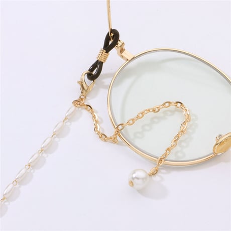 【送料無料】mask and eye glasses 2way pearl chain necklace