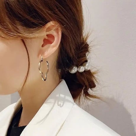 【stainless】Clover hoop pierce