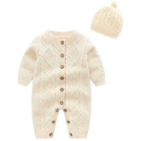 【 baby】knit rompers set