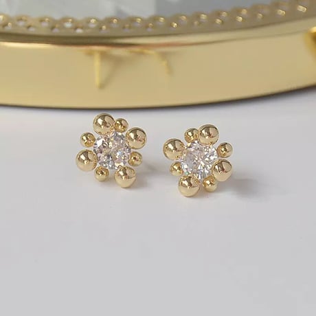 【14k、silver925】2type zirconia pierce