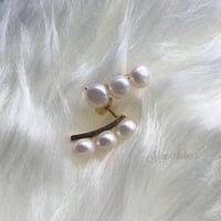 【stainless】3pearl goldplate pierce