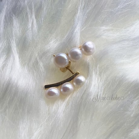 【stainless】3pearl goldplate pierce