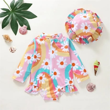 【kids】girl flower beach wear