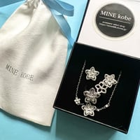 zirconia twin flower jewelry set