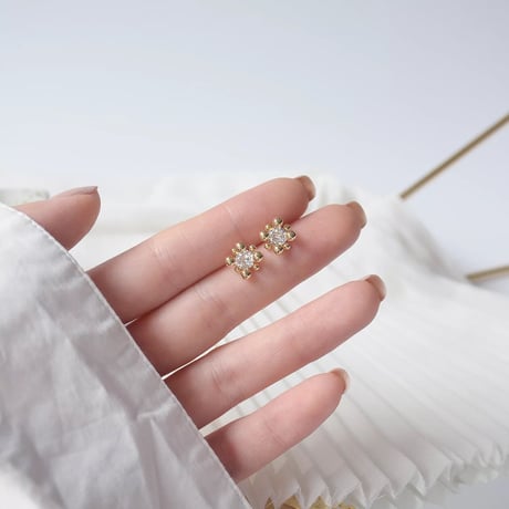 【14k、silver925】2type zirconia pierce