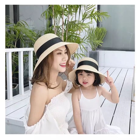 【予約アイテム】pair ribbon straw hat set