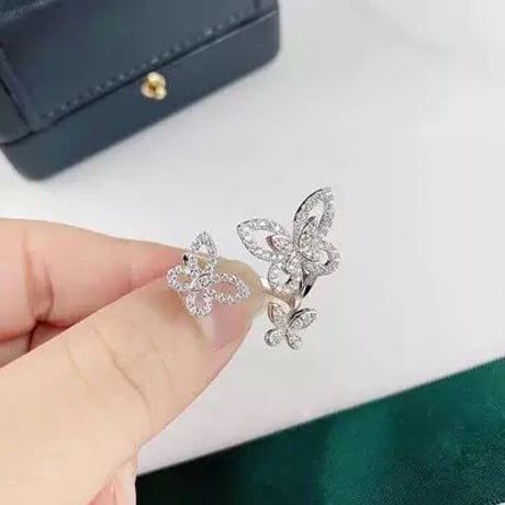 【silver925】3papillon zirconia ring