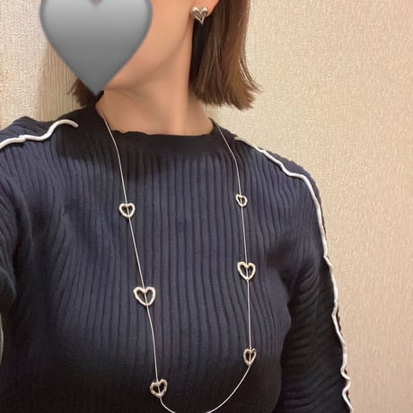 【stainless】hole heart pierce and necklace
