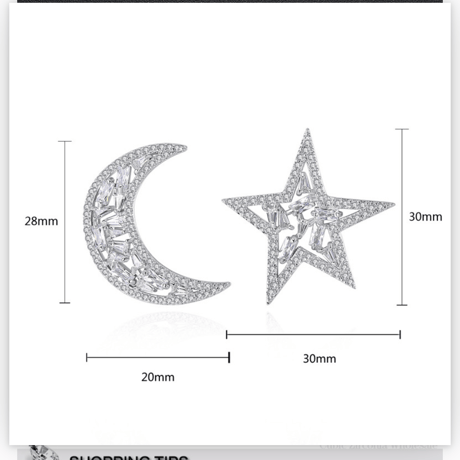 STAR and MOON zirconia asymmetry pierce