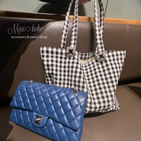 【 MINEkobe original】gingham check tote bag