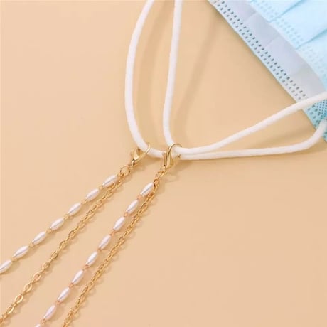 【送料無料】mask and eye glasses 2way pearl chain necklace