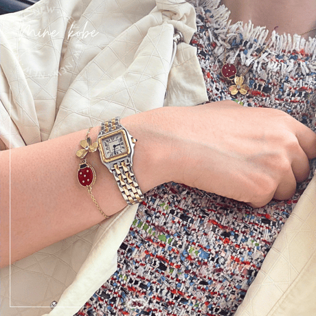 【MINEkobeオリジナル】ladybug & flower bracelet