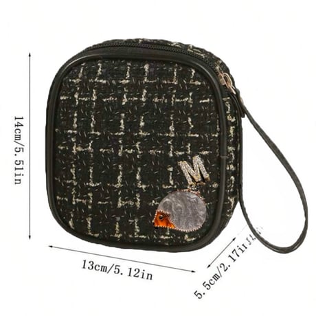 【MINEkobeオリジナル】animal motif brooch &tweed pouch