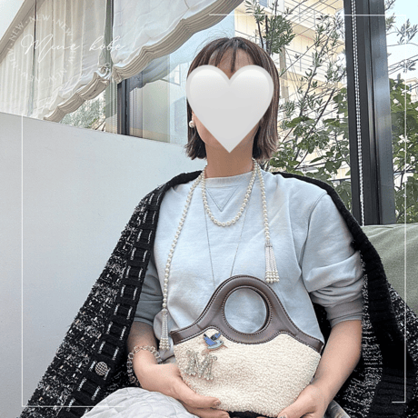 【MINEkobeオリジナル】animal broach fake ram wool bag