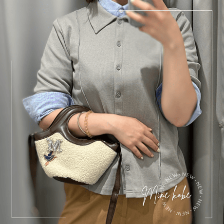 【MINEkobeオリジナル】animal broach fake ram wool bag