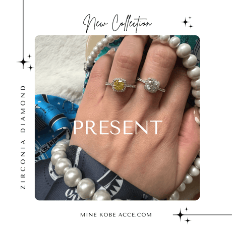 【3set】AAA zirconia diamond necklace & pierce & ring