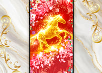 スマホ待受画面用 壁紙　午　運気アップ　開運