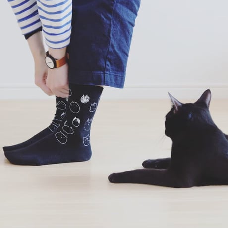 〈大きいサイズ/メンズ〉ねこ靴下（チャリティー作品）