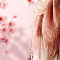 桜染めストール/濃色ぼかし　草木染