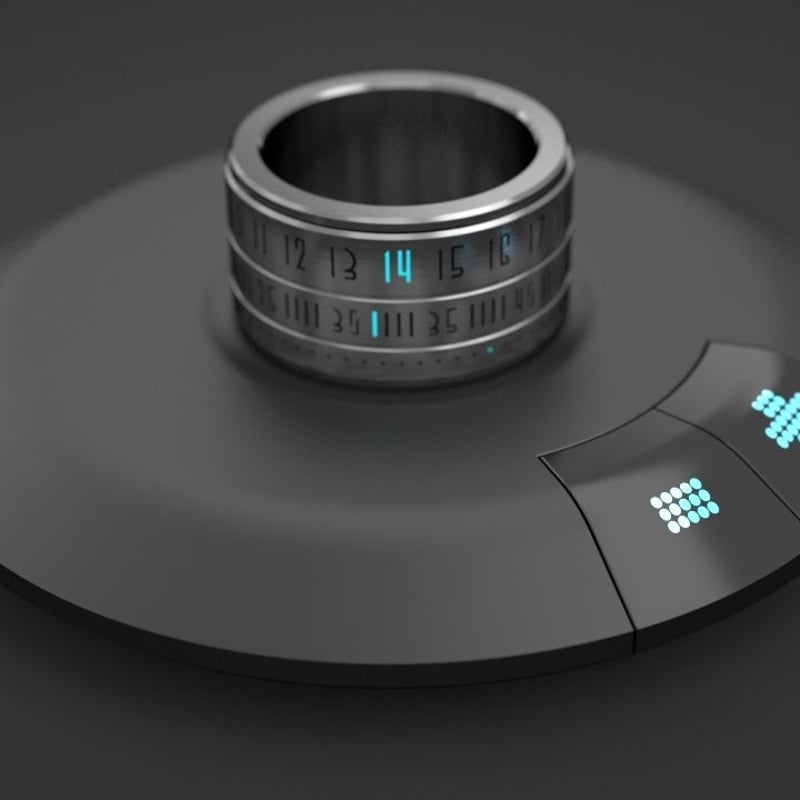 Ring Clock Native- Silver (Blue LED) | Ring Clock