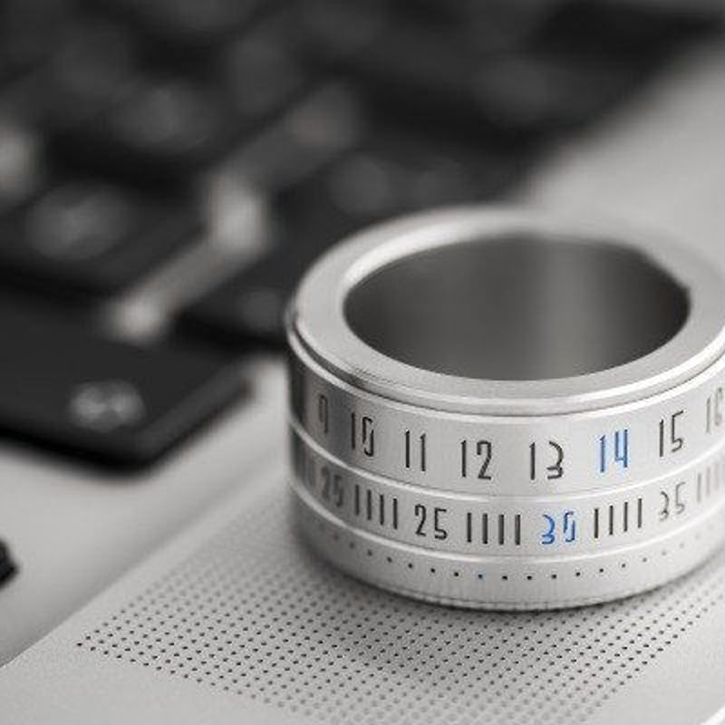 Ring Clock Native- Silver (Blue LED) | Ring Clock