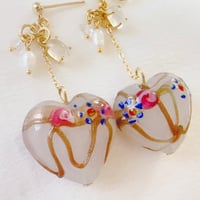 【ピアス/イヤリング】murano glass × natural stones