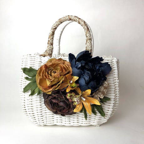 Flower Bag　White M 　　　【Navy 】【送料無料】