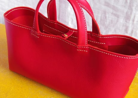 【受注生産】イタリア製牛革のしっかり横長トートバッグ（M）
