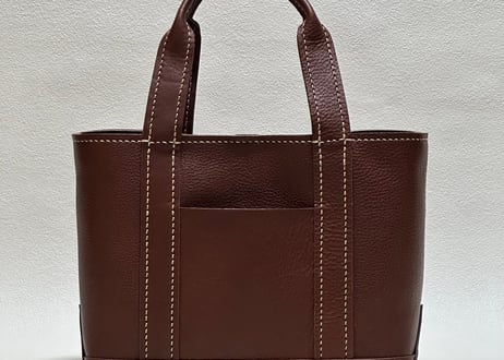 【在庫品】キャンバストートのような革バッグ（Ｓサイズ）