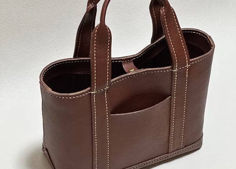 【在庫品】キャンバストートのような革バッグ（Ｓサイズ）