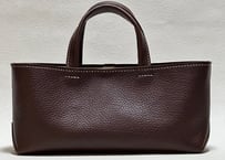 【在庫品】イタリア製牛革のしっかり横長トートバッグ（チョコ・Ｓ）