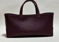 【在庫品・即納可能】イタリア製牛革のしっかり横長トートバッグ（ボルドー・Mサイズ）