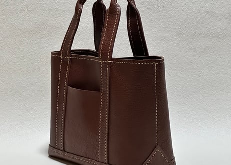 【在庫品】キャンバストートのような革バッグ（Ｓサイズ）