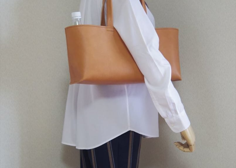 【なつ】横長トートバッグ(特注) 受注生産】しっかり横長トートバッグ（ナチュラル・L） | 9nui