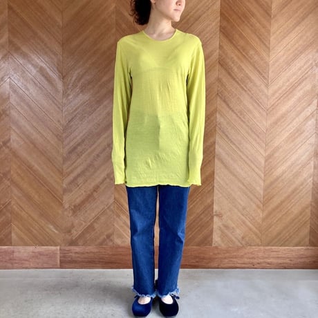 ユニセックス長袖Tシャツ　キミドリ