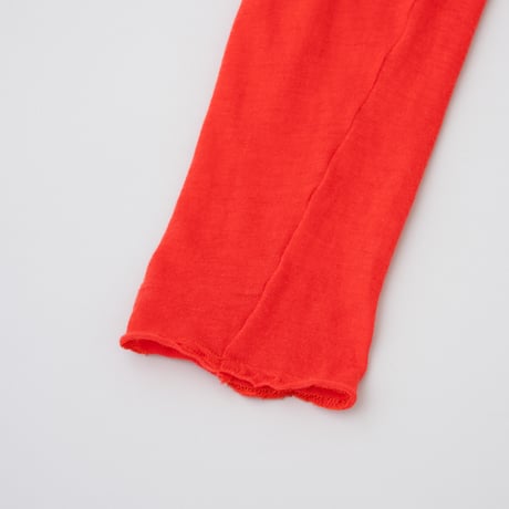 ユニセックス長袖Tシャツ　朱色