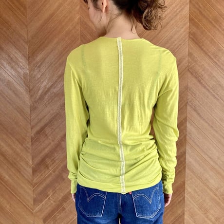 ユニセックス長袖Tシャツ　キミドリ