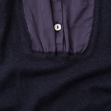 ヘンリーネック長袖Tシャツ 　ミッドナイトブルー