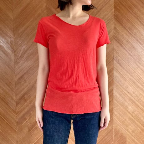ケイト半袖Tシャツ　朱色