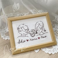 似顔絵刺繍 「Family Portrait」