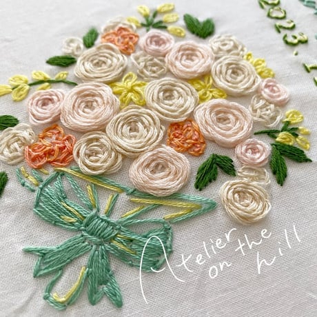 オーダーメイド「ブーケ」刺繍 A4サイズ