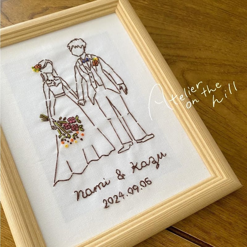 ウィルタ(アイヌ)刺繍 A4額入り 素晴らしく 壁掛けNO.26