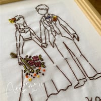 ふたりのシルエット刺繍 A4サイズ