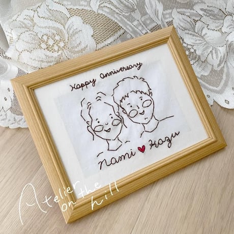 似顔絵刺繍 「ふたりのPortrait」