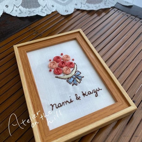ミニブーケ刺繍 ローズ🌹